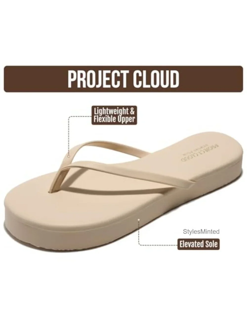 Women's Platform Flip Flops Sandals Memory Foam Non-Slip Summer